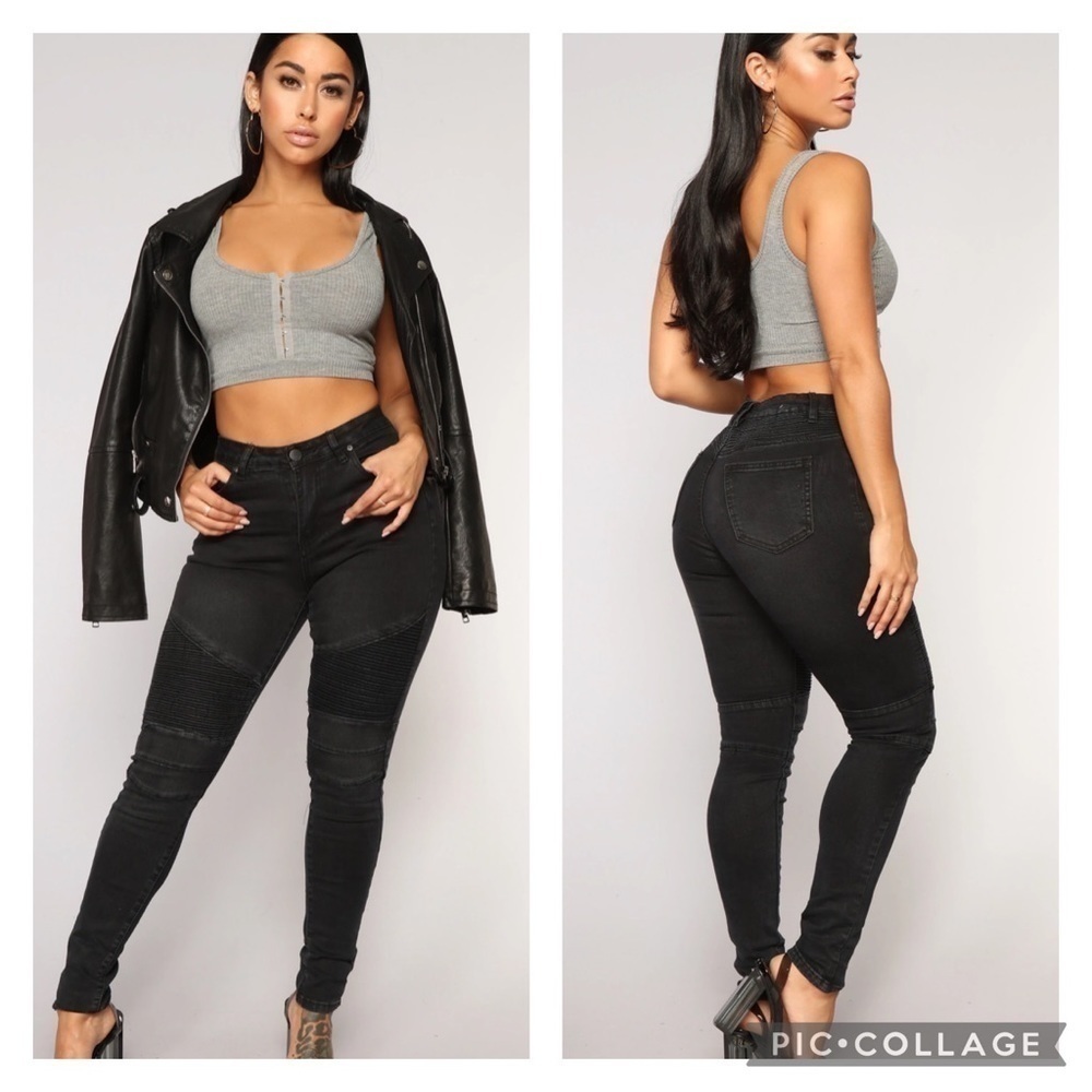 Nwt Fashion Nova Fast Engines Moto Skinny Jeans